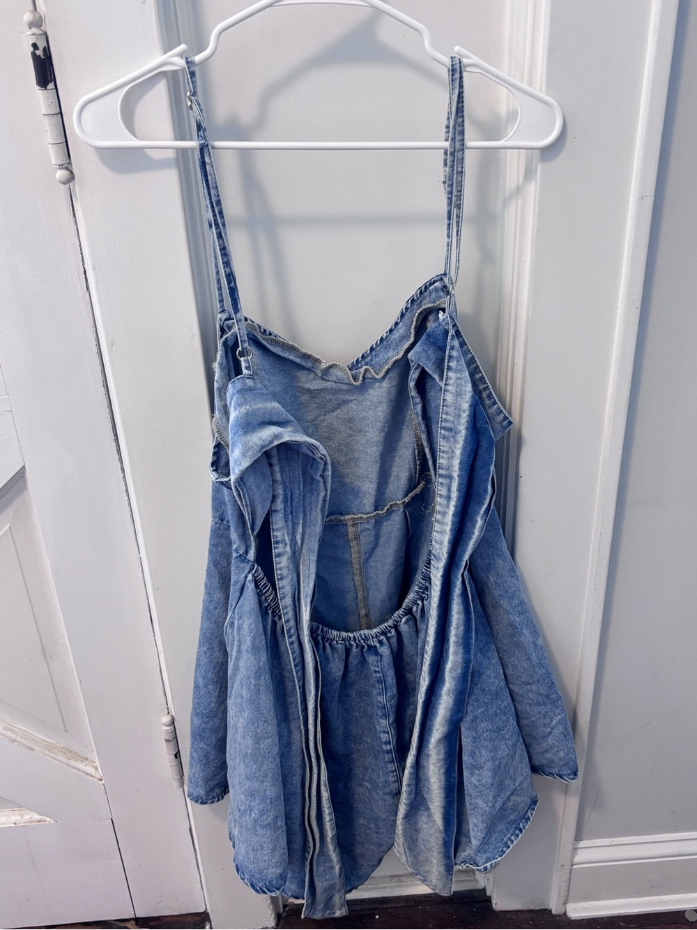 SHEIN Light Blue Denim Dress with Tie Back - Picture 2 of 6